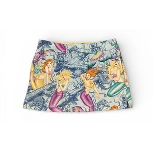 Loudmouth Ladies Rare Blue Mermaids Print Mini Skirt Skort Womens 8 Tennis